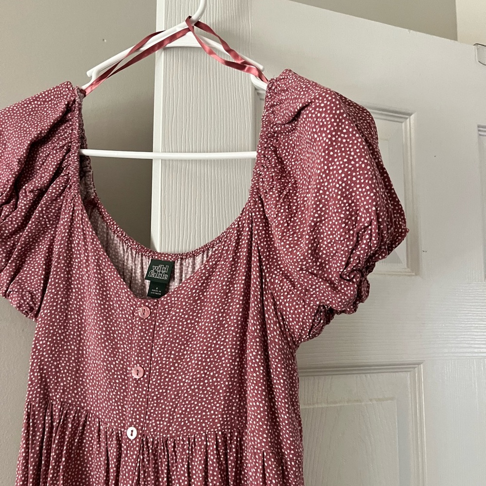wild fable Mauve Pink Polka Dot Button-Front Top